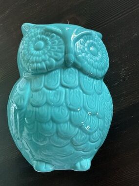 Ceramic Owl Utensil Holder in Turquoise